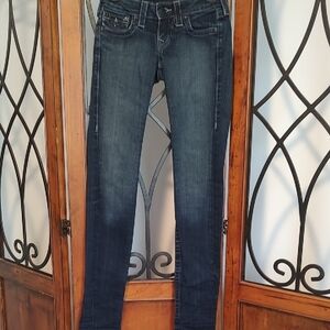 True Religion Blue Skinny Jeans with Sleek Fit Size 24